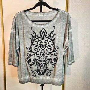 Eyeshadow Women's T-Shirt with Velvet Design/Tie Dye/Size Large